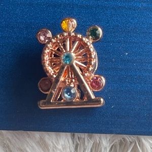 Ferris wheel crystals rose gold or silver bead Charm pendant freestanding